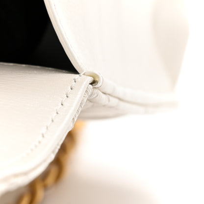 Chanel Shiny Calfskin Quilted Multicolor Top Handle Wallet On Chain WOC White White 13 of 15