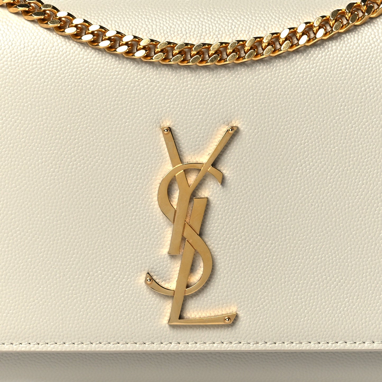 Grain De Poudre Medium Classic Monogram Kate Satchel Crema Soft