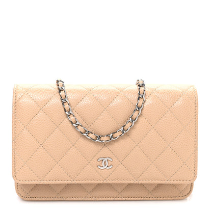 Chanel Caviar Quilted Wallet on Chain WOC Beige 1 of 11