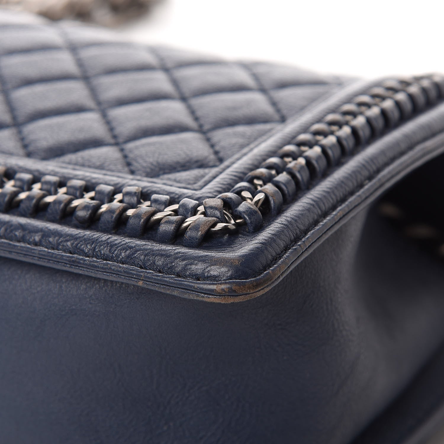 Chanel Calfskin Quilted Medium Top Handle Boy Flap Blue 11 of 12