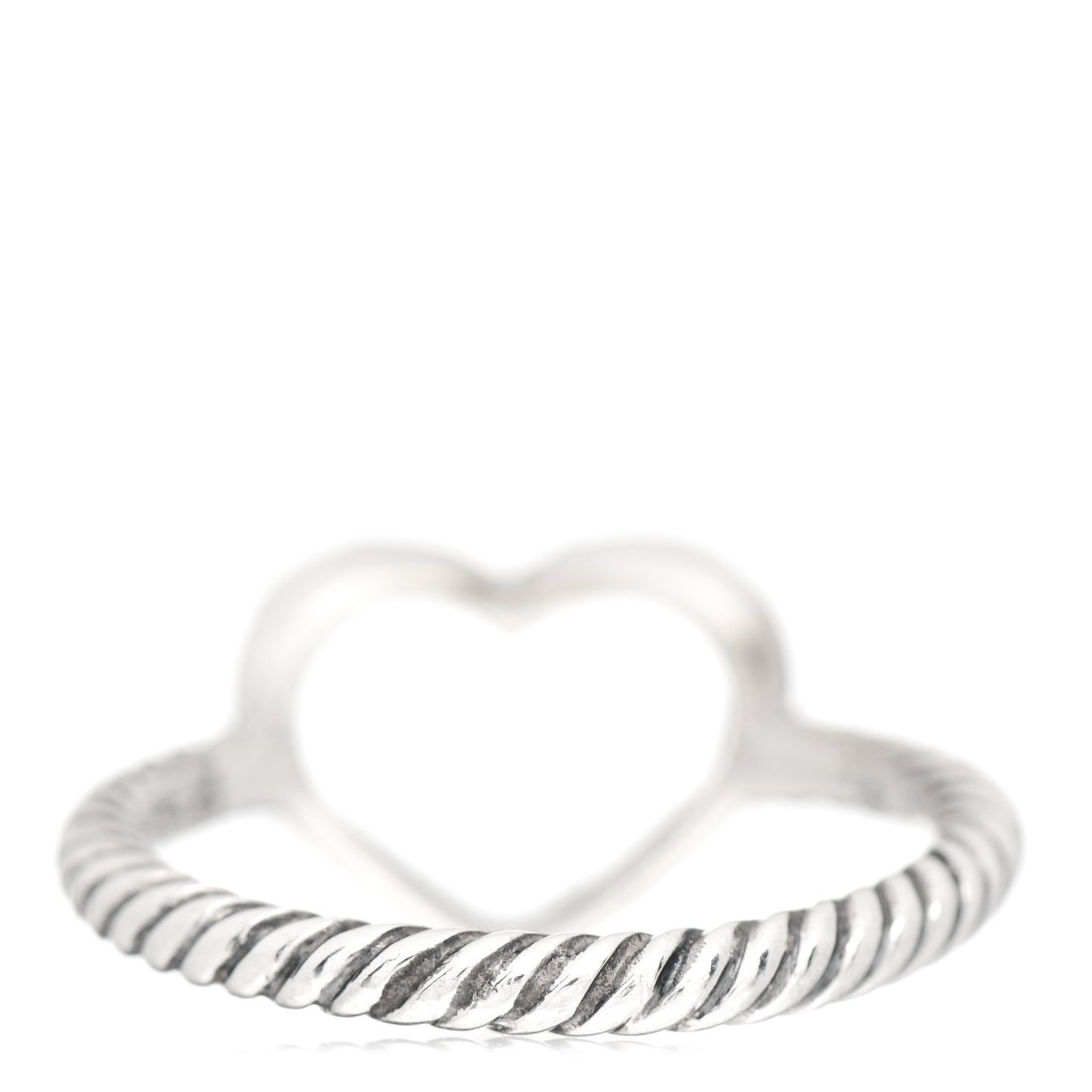 Sterling Silver Diamond 10mm Open Heart Ring 49 5