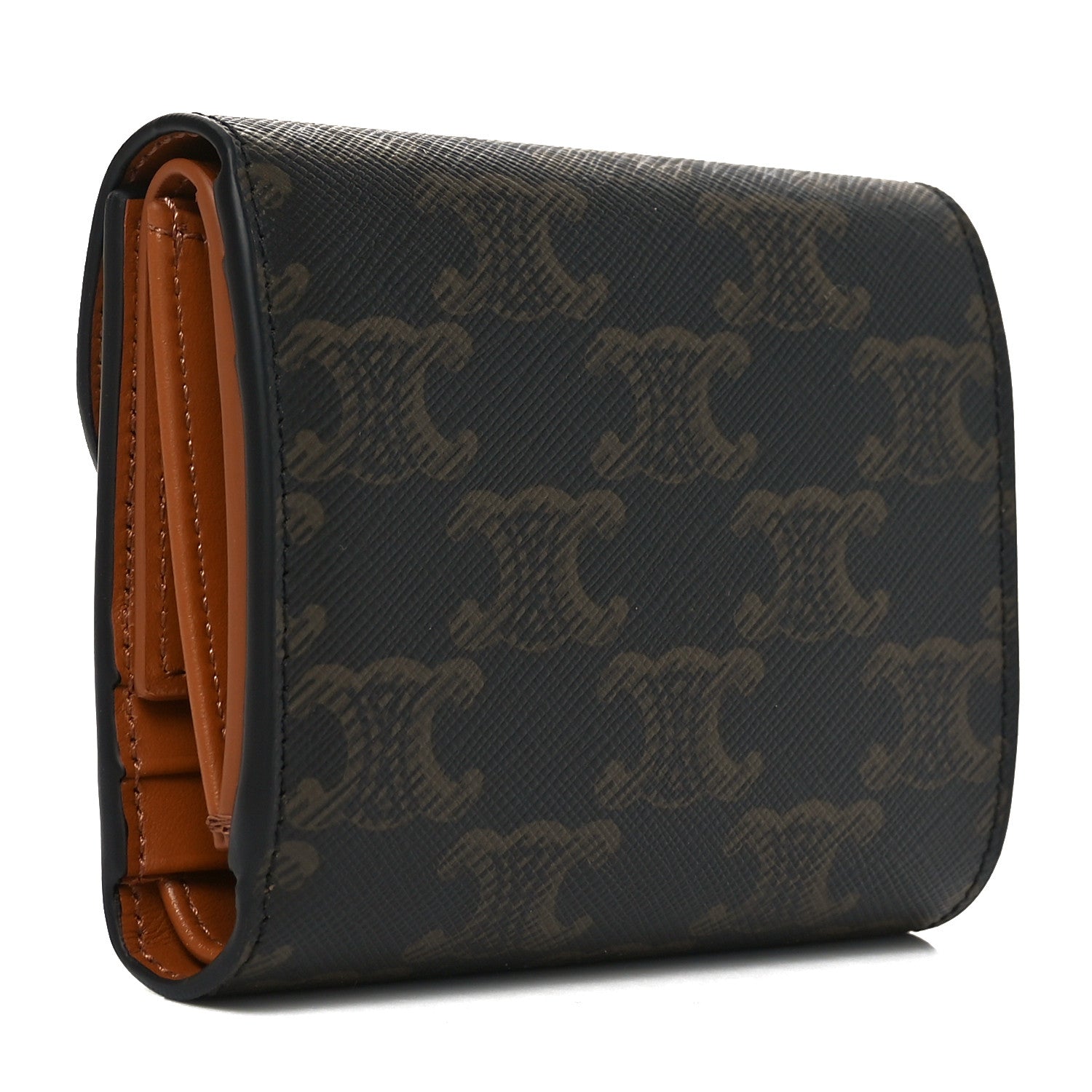 Celine Triomphe Canvas Small Triomphe Wallet Tan 1804735