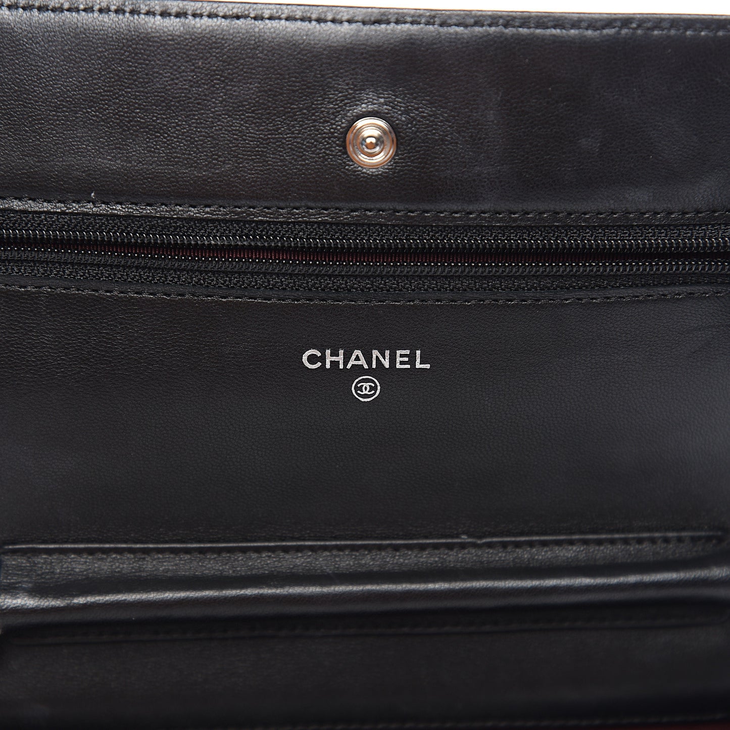 Lambskin Quilted Wallet On Chain WOC Black
