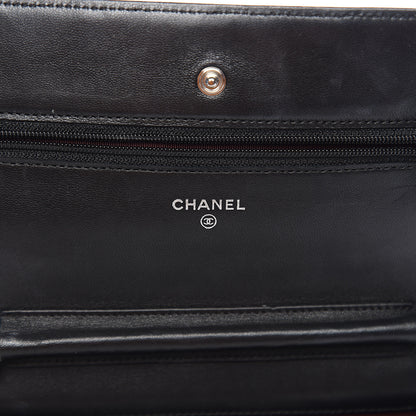 Chanel Lambskin Quilted Wallet On Chain WOC Black 5 of 12