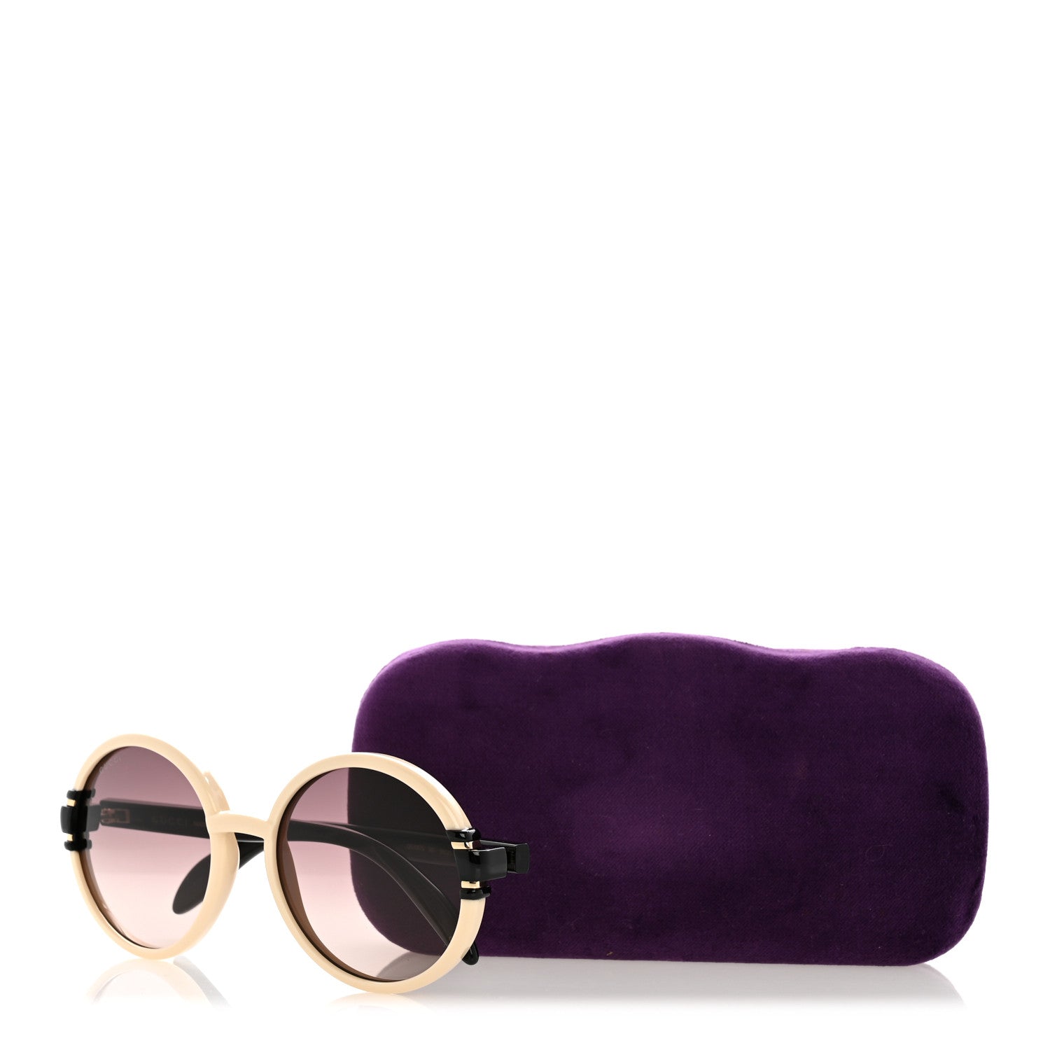 Gucci Acetate Round Sunglasses GG1067S White Black 8 of 8