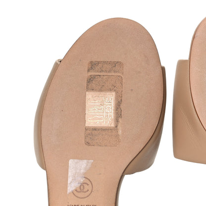 Chanel Lambskin Enamel CC Mules 36 Beige 13 of 13