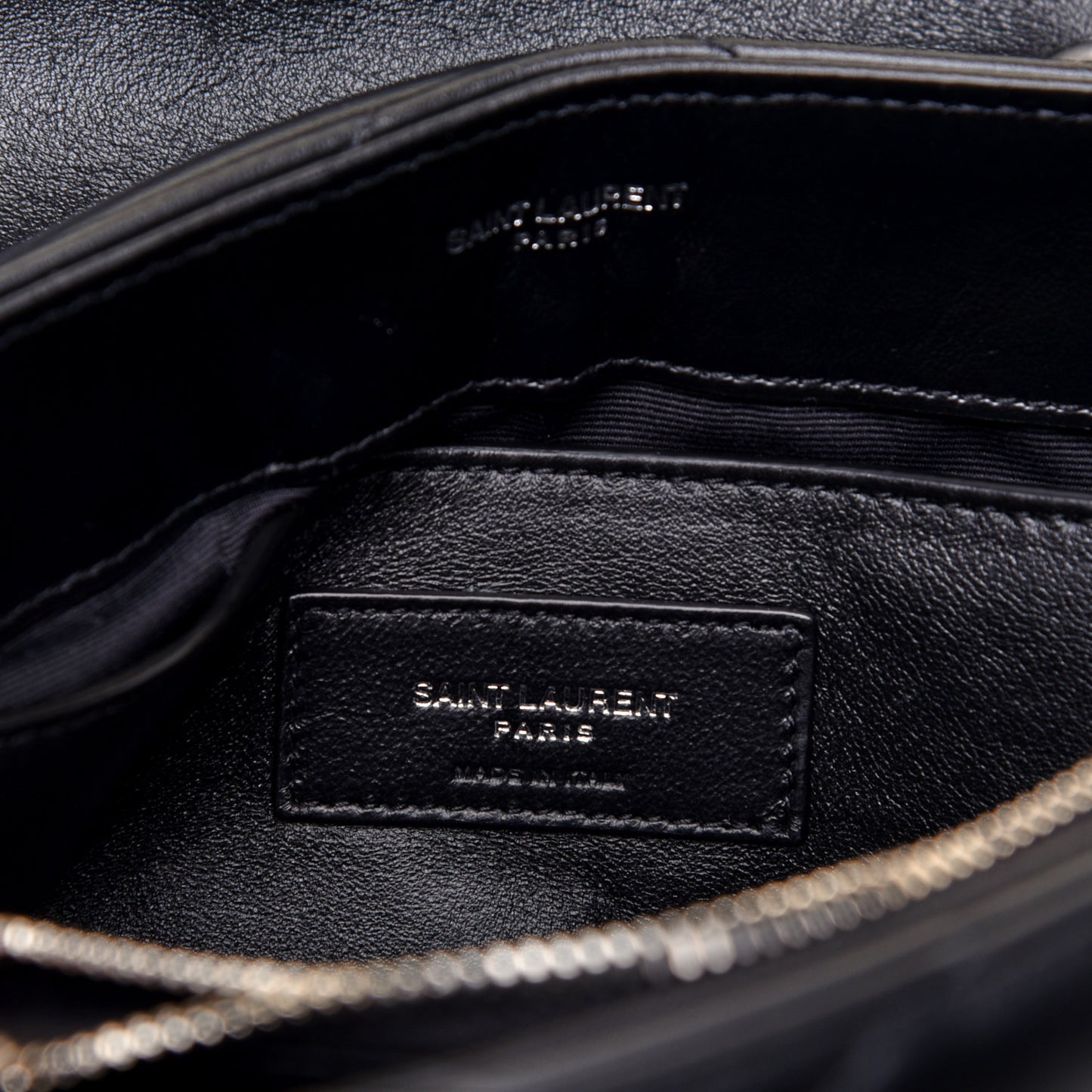 Calfskin Y Quilted Monogram Small Loulou Chain Satchel Black