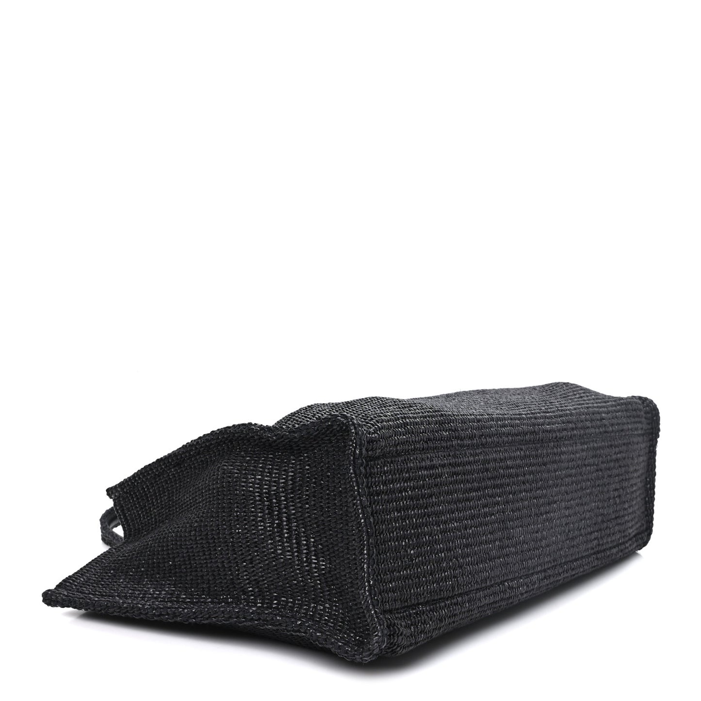 Raffia Large G Shopping Tote Black