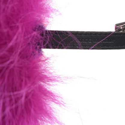 Fendi Fox Mink Goat Fur Oret Monster Bag Bug Charm Orchid Black 3 of 3