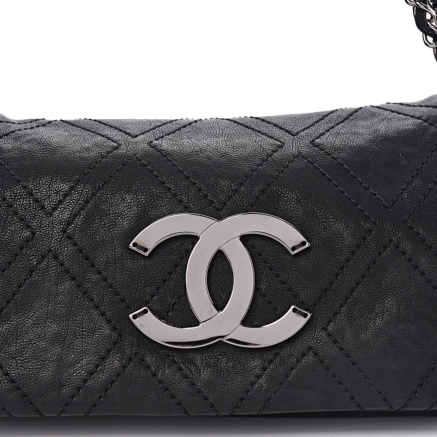 Chanel Calfskin Diamond Stitch Accordion Flap Black 8 of 14