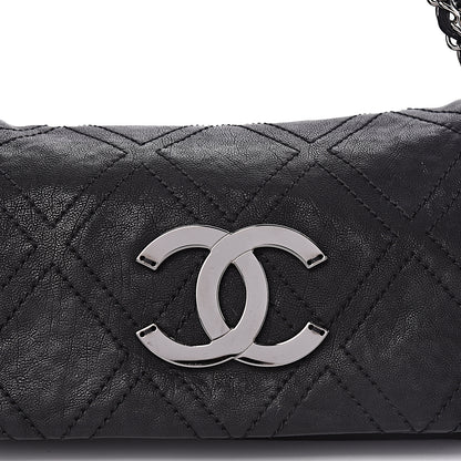 Chanel Calfskin Diamond Stitch Accordion Flap Black 8 of 14
