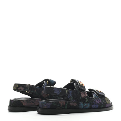 Chanel Denim Quilted Dad Sandals 36 Black Multicolor 4 of 8