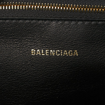 Balenciaga Shiny Super Supple Calfskin Crocodile Embossed Medium XX Flap Bag Black 6 of 9