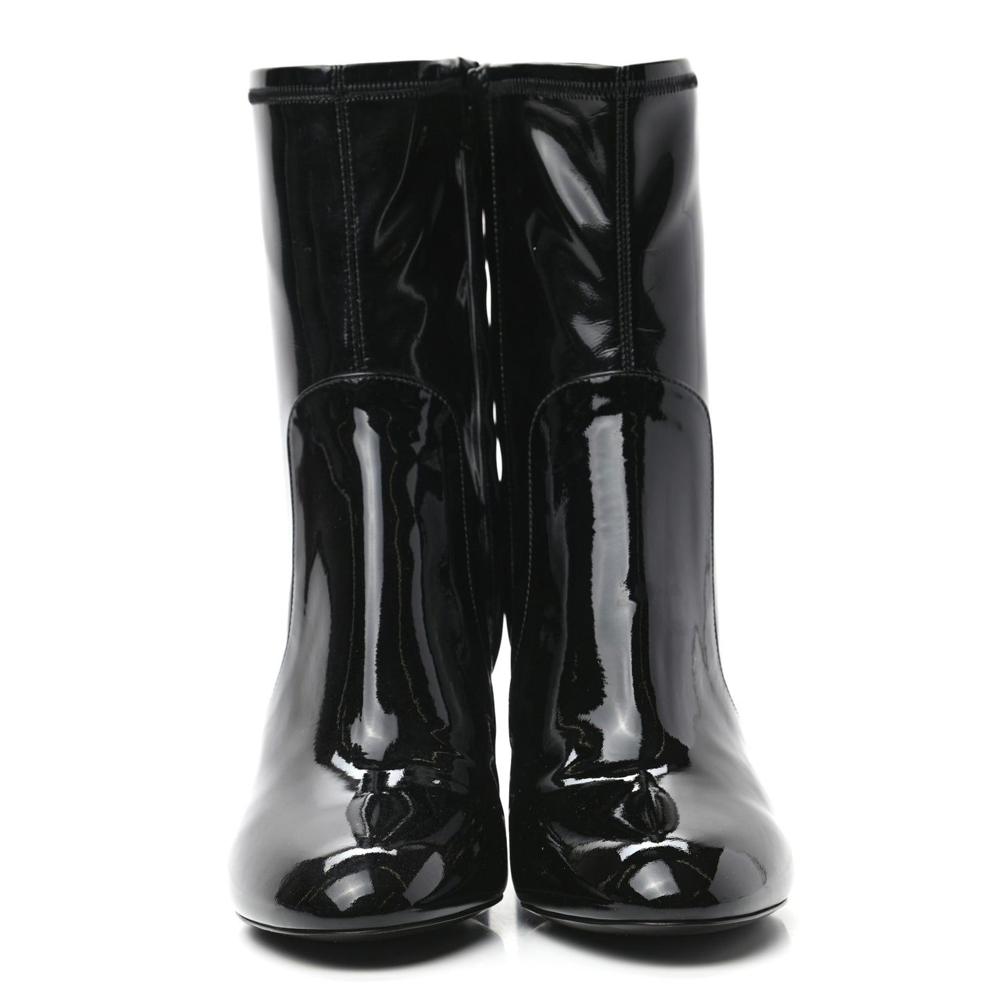 Patent Silhouette Ankle Boots 39 Black