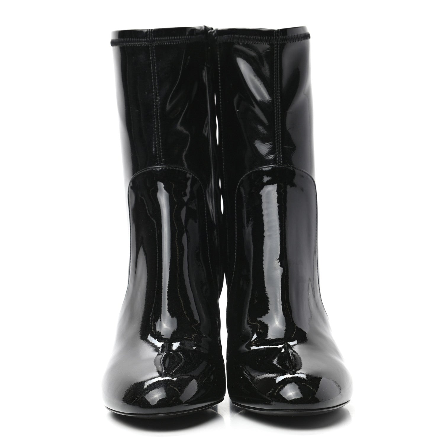 Louis Vuitton Patent Silhouette Ankle Boots 39 Black 2 of 7