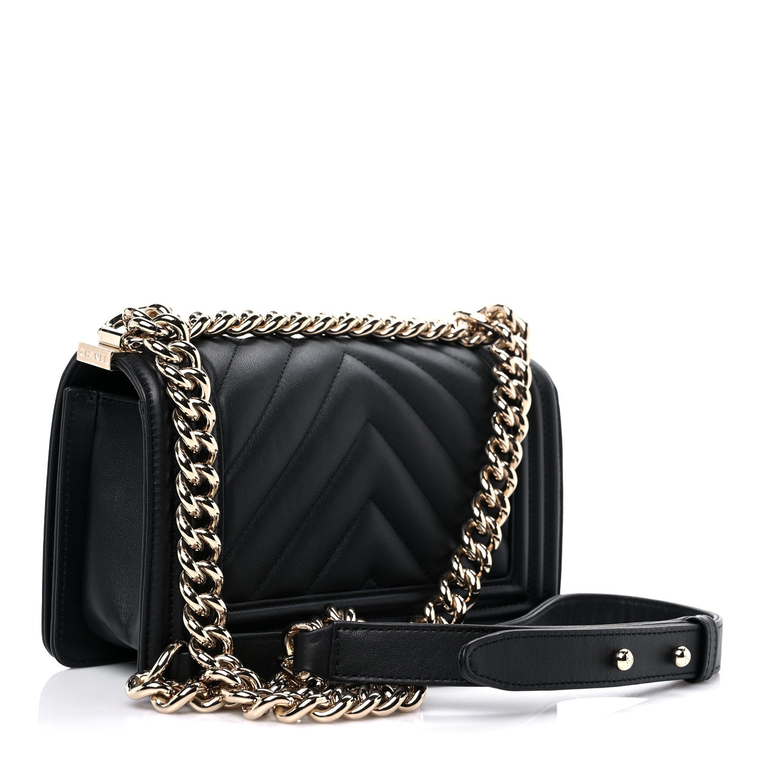 Chanel Calfskin Chevron Quilted Small Boy Flap Black 3 of 13
