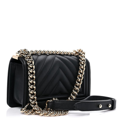 Chanel Calfskin Chevron Quilted Small Boy Flap Black 3 of 13