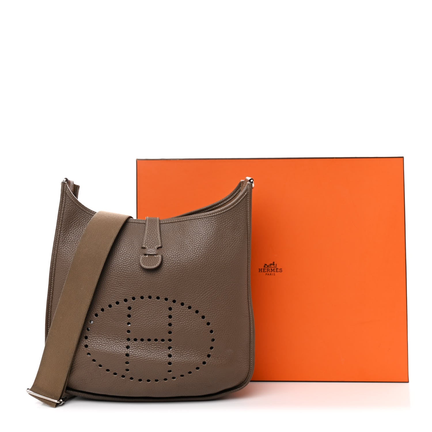 Hermes Taurillon Clemence Evelyne III GM Etoupe 12 of 12