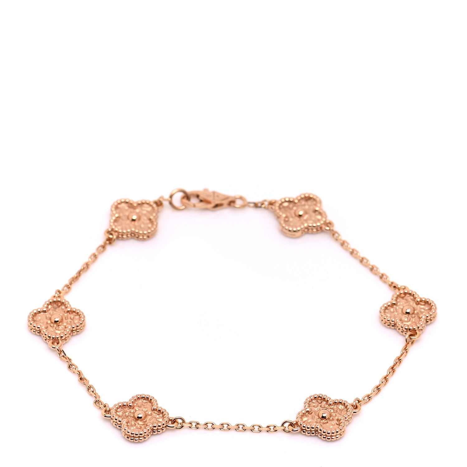 Van Cleef & Arpels 18K Rose Gold 6 Motifs Sweet Alhambra Bracelet 1 of 6