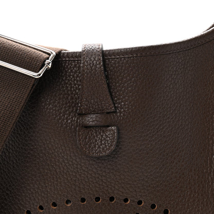 Hermes Taurillon Clemence EVELYNE III PM Chocolate 8 of 10