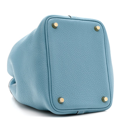 Hermes Taurillon Clemence Picotin Lock 18 PM New Blue Jean 4 of 10