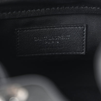 Saint Laurent Smooth Calfskin Studded Small Bahia Drawstring Bucket Bag Black 6 of 9