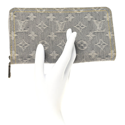 Louis Vuitton Monogram Denim Zippy Wallet Washed Gray 2 of 7