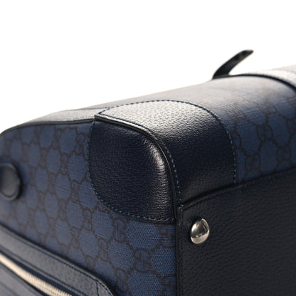 Gucci GG Supreme Monogram Textured Dollar Calfskin Medium Savoy Duffle Bag Blue Black 10 of 11
