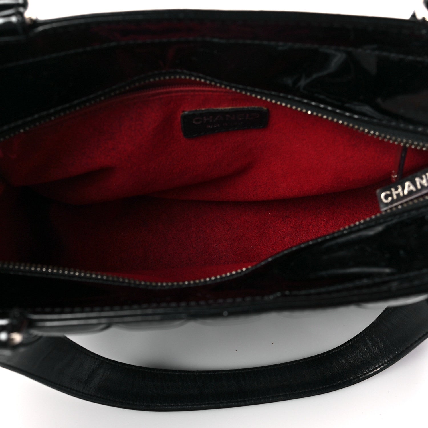 Chanel Patent Quilted CC Chocolate Bar Tote Black 4 of 7