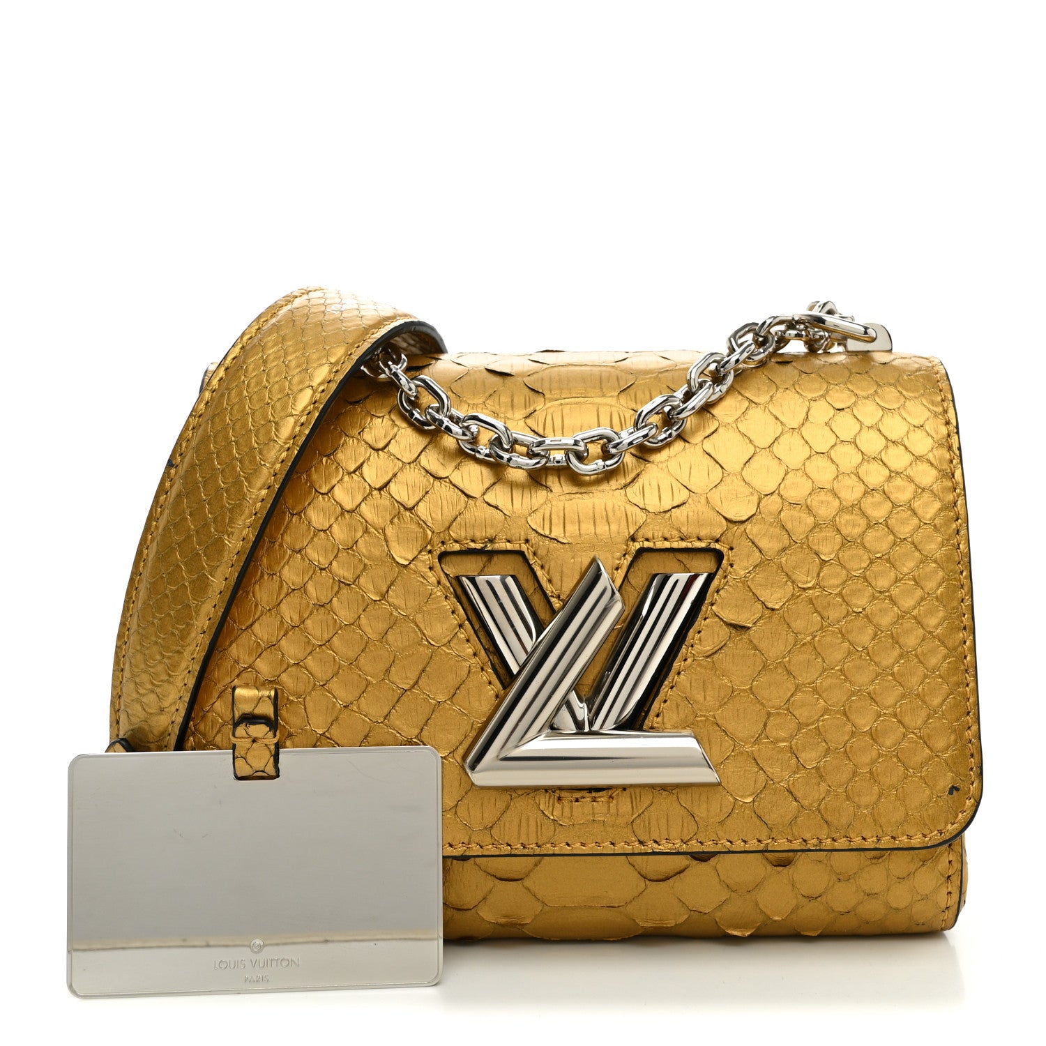 Louis Vuitton Metallic Snakeskin Twist Shoulder Bag PM Gold 2 of 11