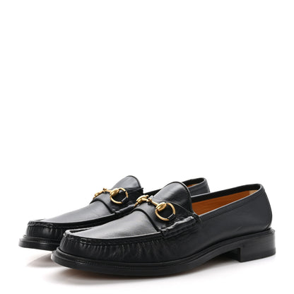 Gucci Mandala Goatskin Mens Horsebit Loafers 10 Black 3 of 8
