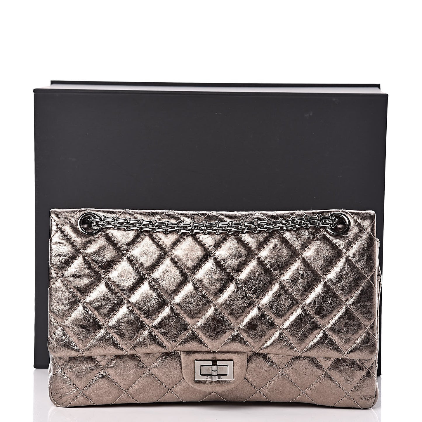 Metallic Aged Calfskin Quilted 2.55 Reissue 226 Flap Pewter