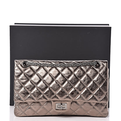 Chanel Metallic Aged Calfskin Quilted 2.55 Reissue 226 Flap Pewter 13 of 13