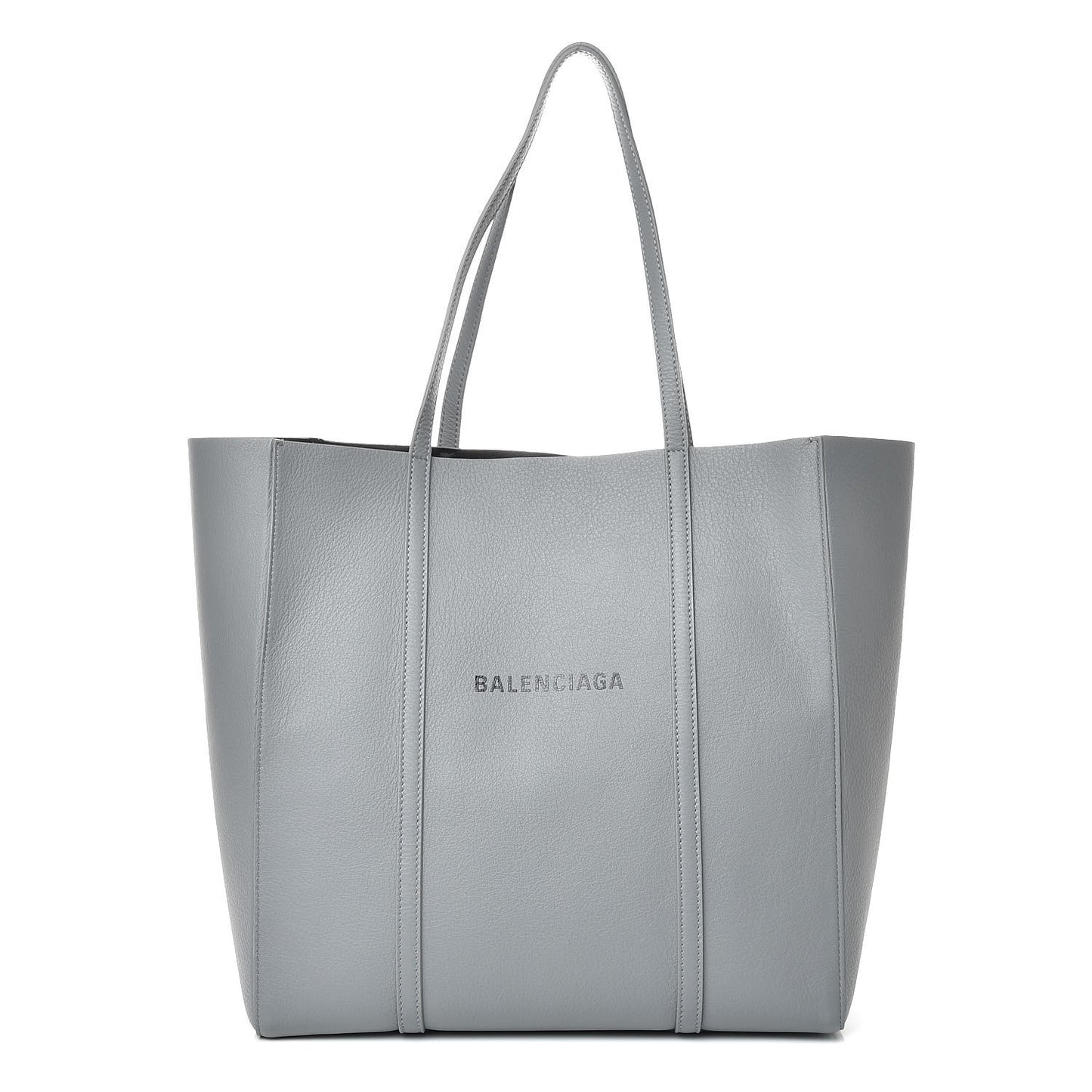 Smooth Calfskin Logo Double Sided Small Everyday Tote Balenciaga Grey Black