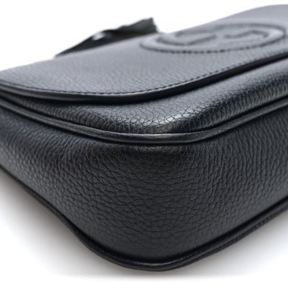 Gucci Pebbled Calfskin Medium Soho Flap Crossbody Black Black 9 of 10