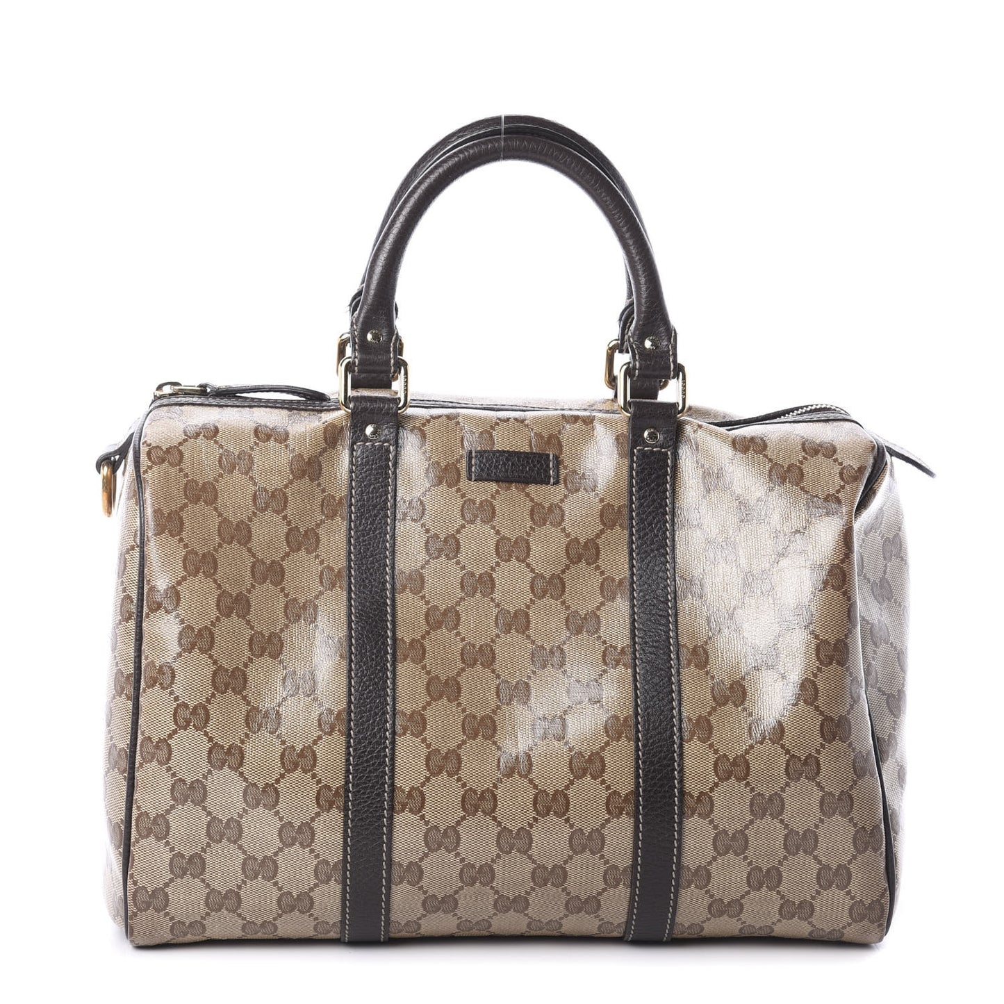 Crystal Monogram Medium Joy Boston Dark Brown