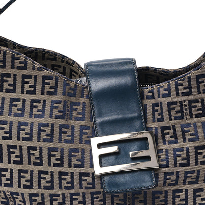 Fendi Zucchino Shoulder Bag Blue 7 of 12