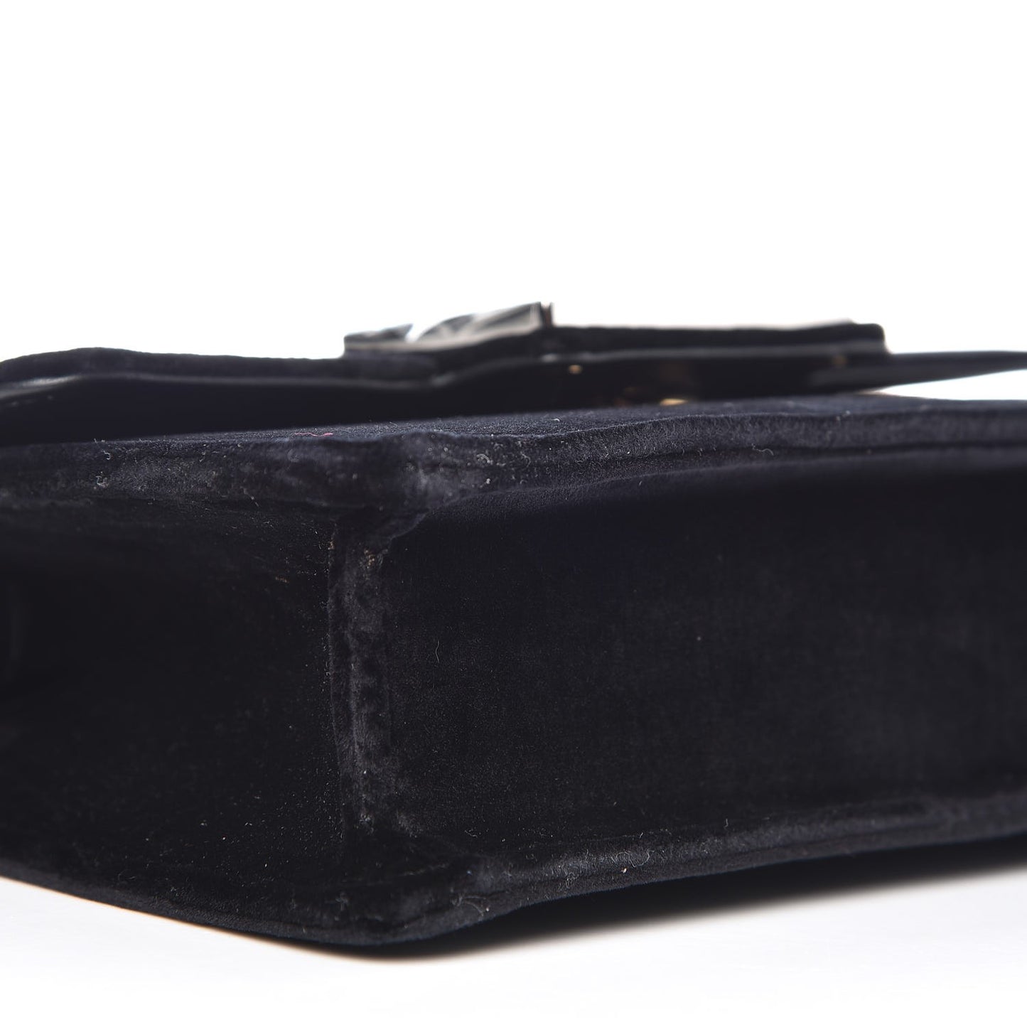Velvet Crystal Square G Shoulder Bag Black
