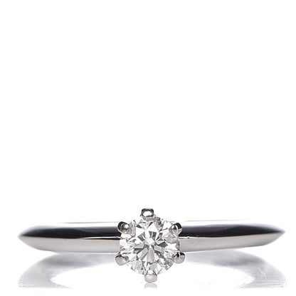 Tiffany Platinum Diamond .31ct Solitaire Engagement Ring 52 6 1 of 5