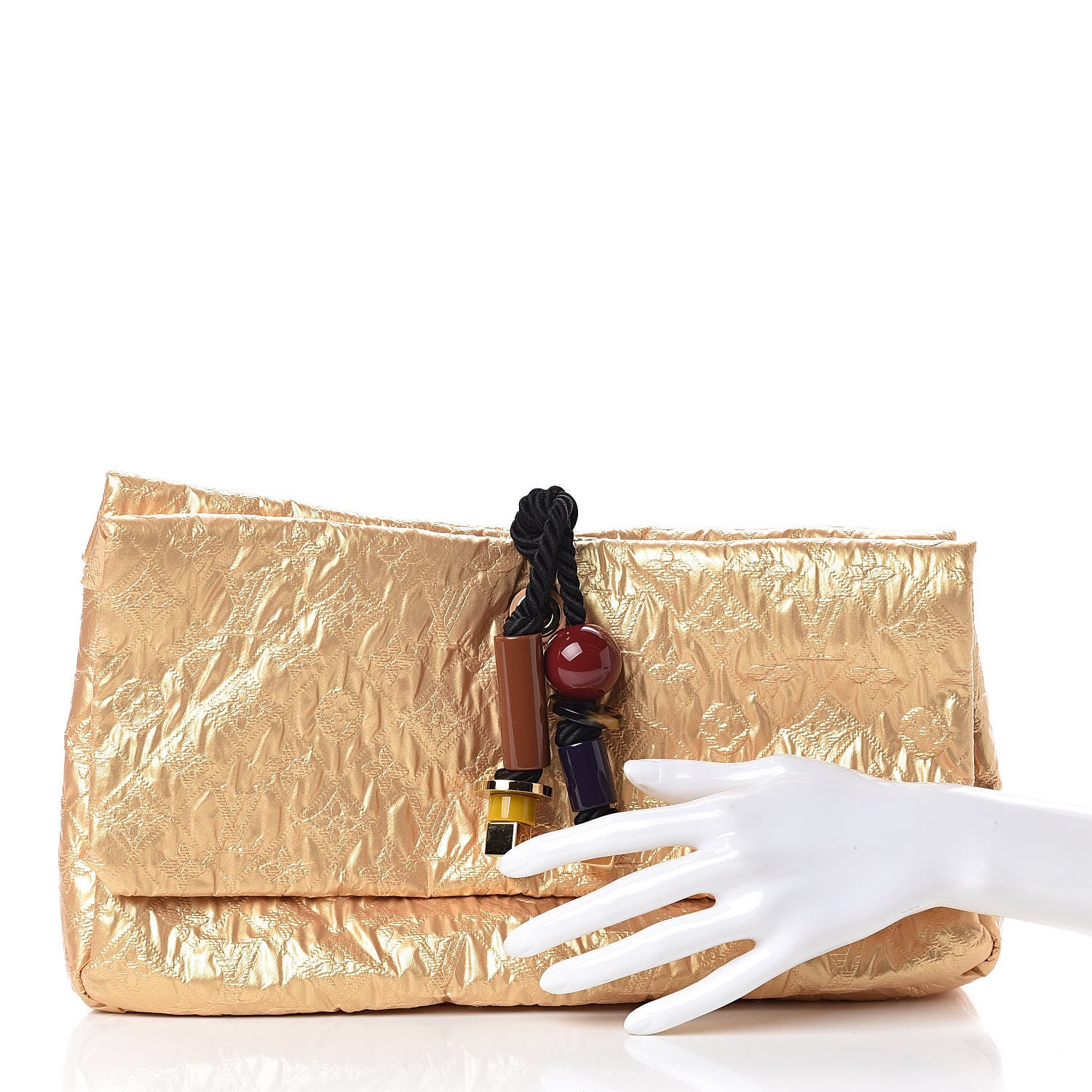 Louis Vuitton Jacquard Quilted Monogram Limelight African Queen Clutch Masai 2 of 15