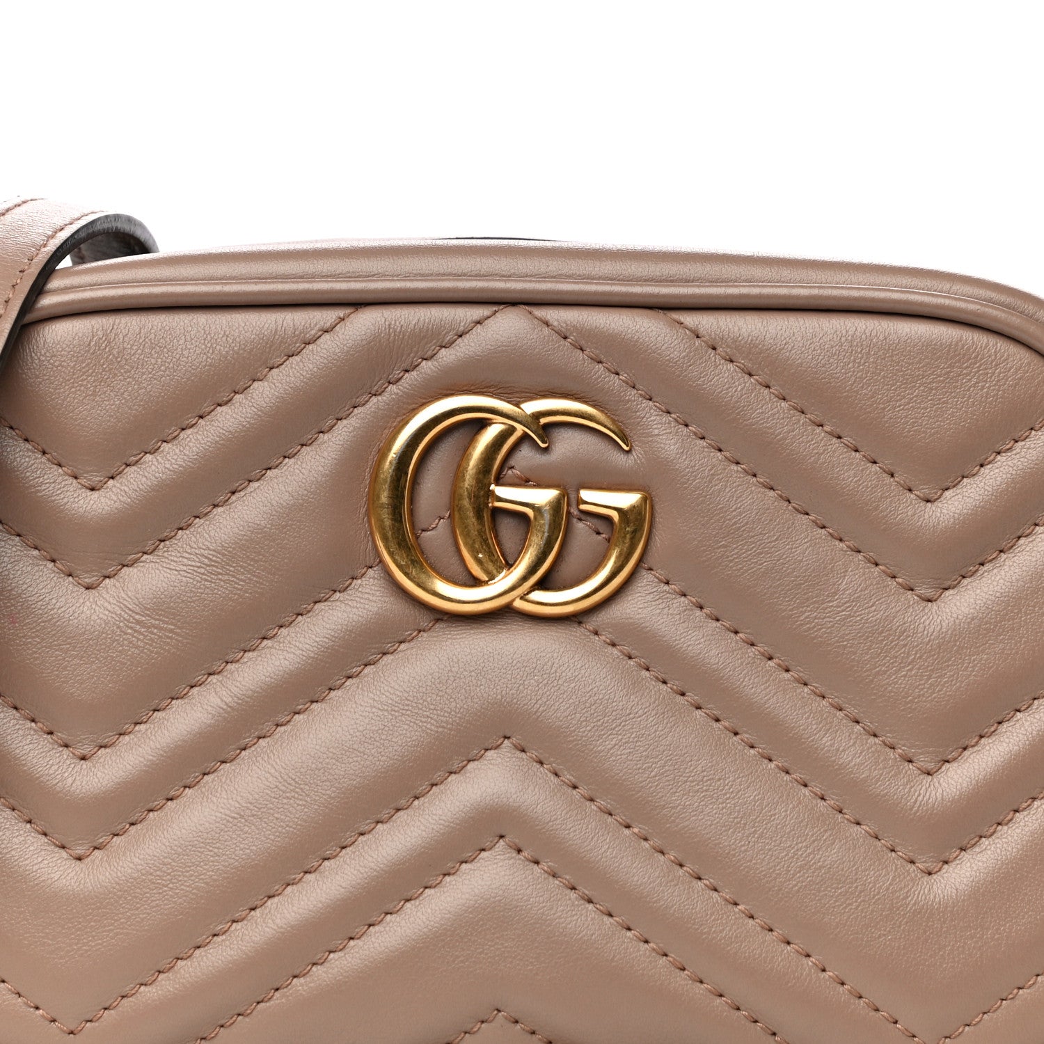 Gucci Calfskin Matelasse Mini GG Marmont Chain Shoulder Bag Porcelain Rose 8 of 19