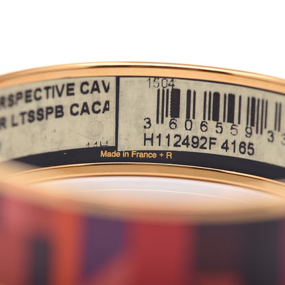 Hermes Enamel Printed Wide Perspective Cavaliere Bracelet 65 Cacao 5 of 5
