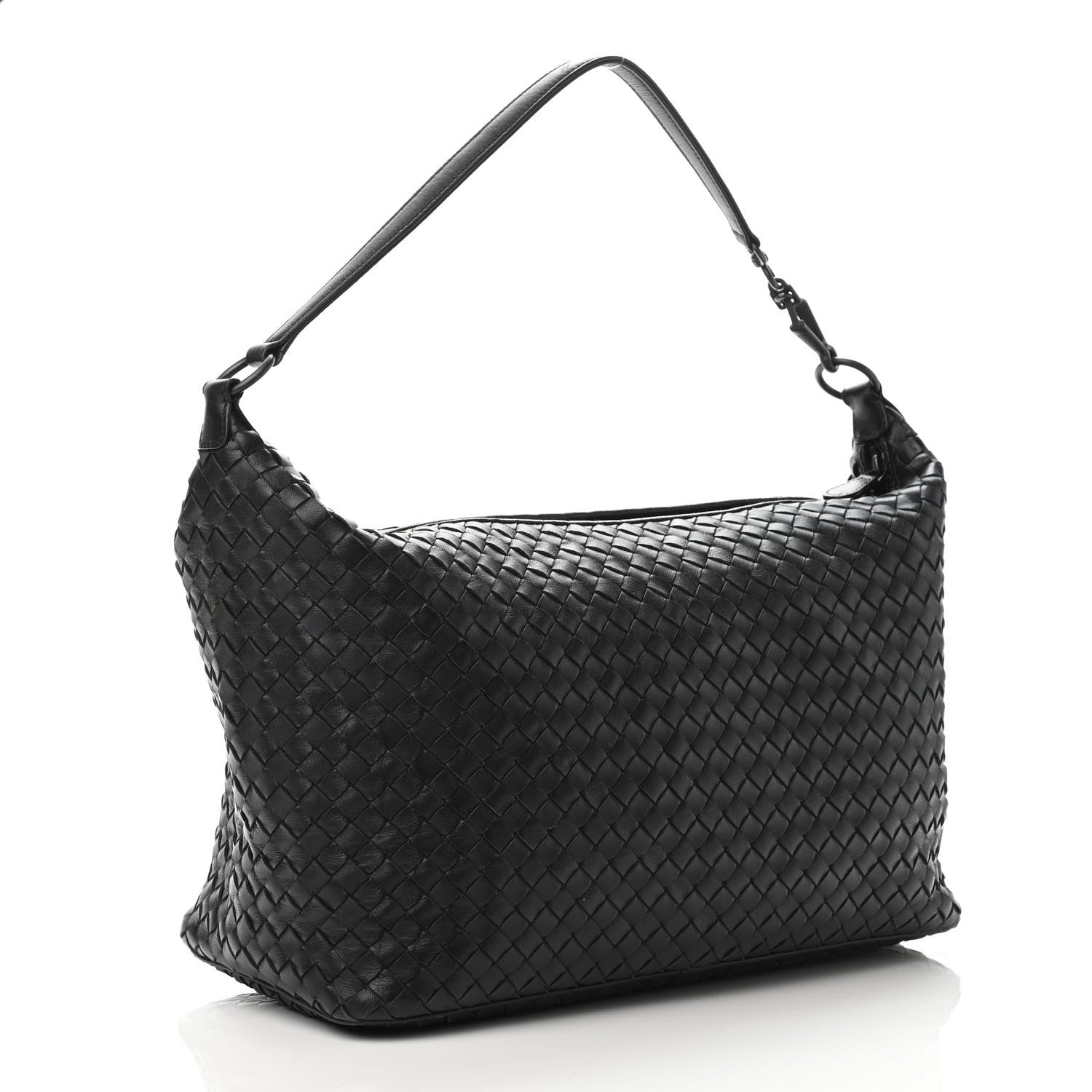 Bottega Veneta Nappa Intrecciato Large Shoulder Bag Black 2 of 4