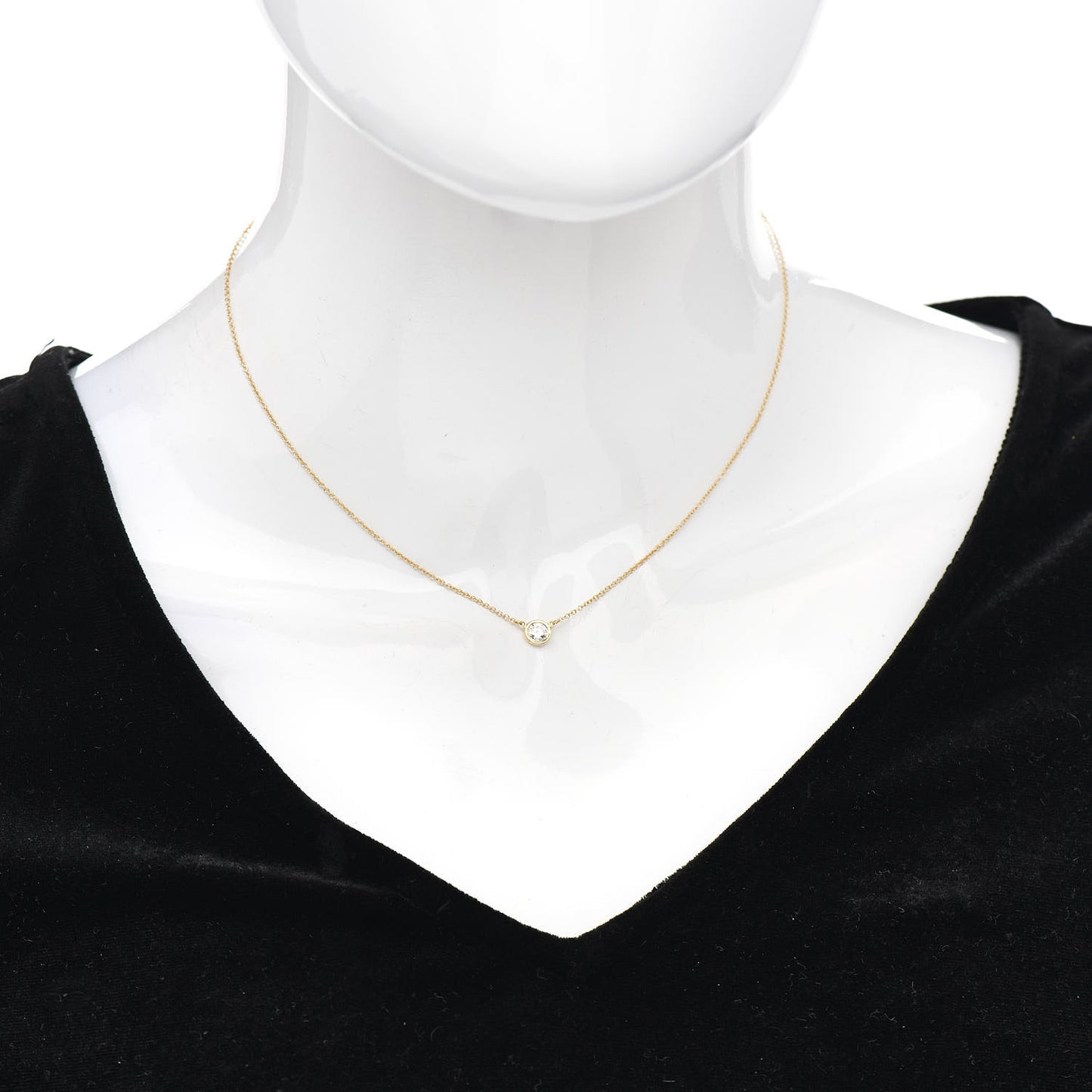 18K Yellow Gold Diamond .27ct Elsa Peretti Diamonds by the Yard Pendant Necklace