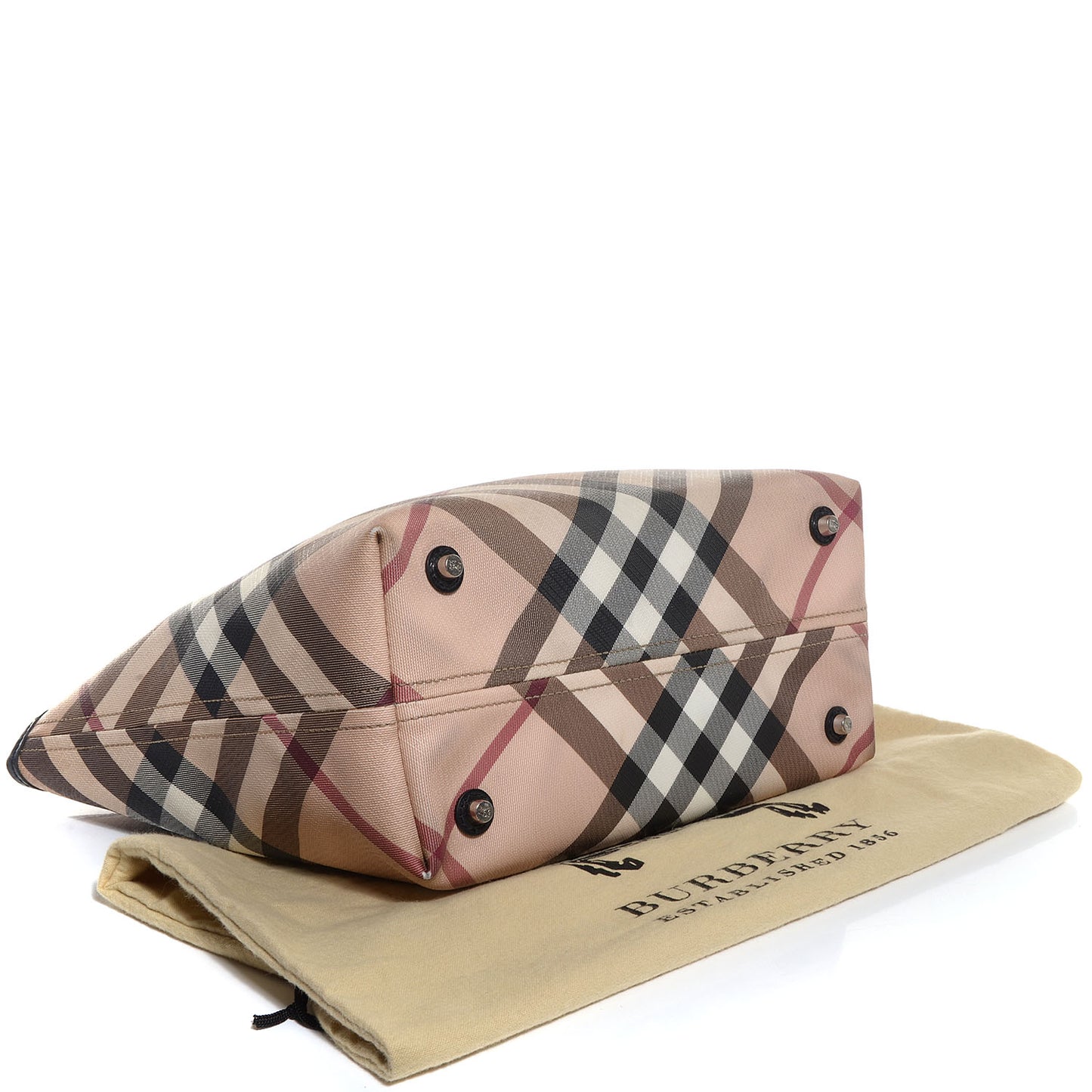 Patent Supernova Check Small Stanton Tote Black