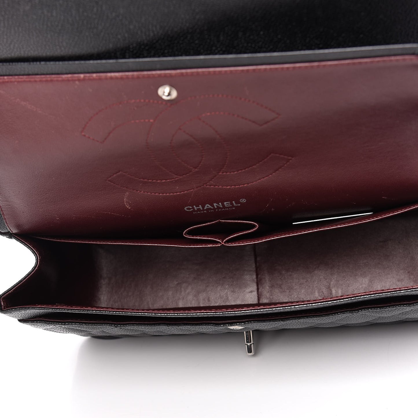 Caviar Quilted Jumbo Double Flap Black