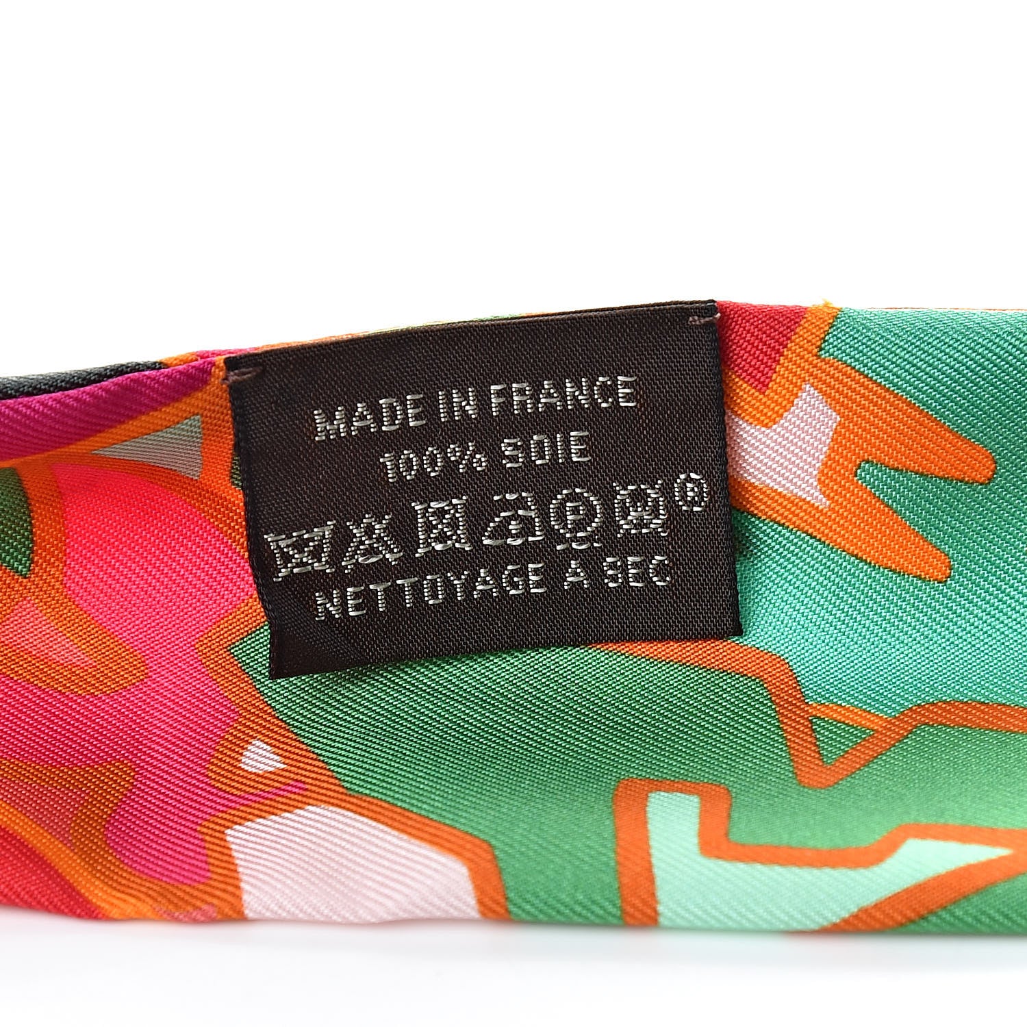 Hermes Silk Graff Graffiti Twilly Fuchsia Orange Vert 3 of 6