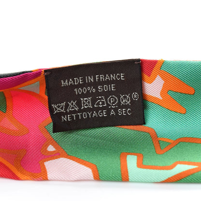 Hermes Silk Graff Graffiti Twilly Fuchsia Orange Vert 3 of 6
