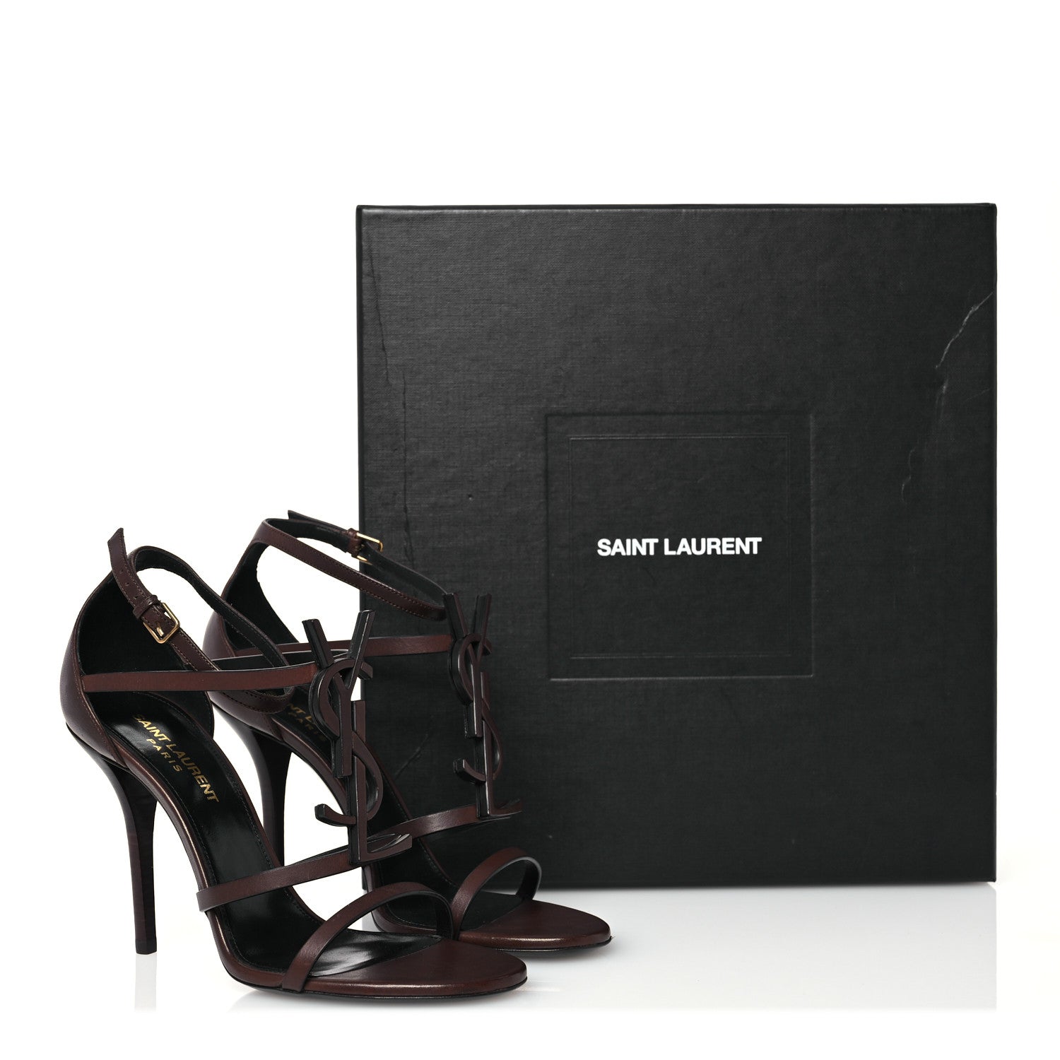 Saint Laurent Calfskin Cassandra 100 Sandals 37 Moro 13 of 13