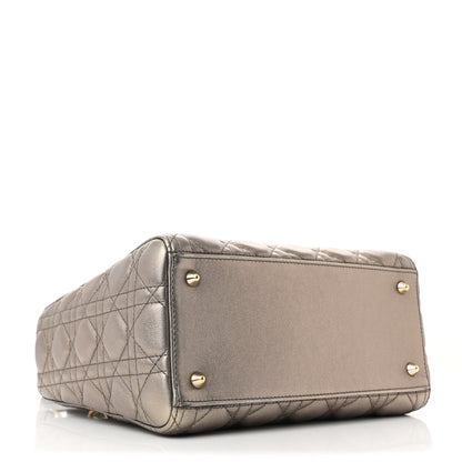 Christian Dior Metallic Lambskin Cannage Medium Lady Dior Bronze 4 of 10